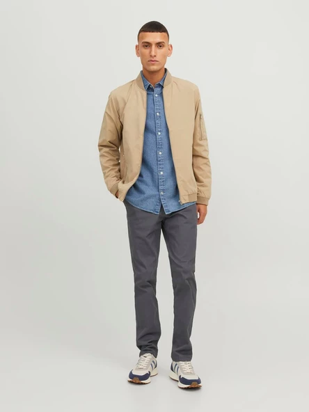 JACK JONES Erkek Dar Kesim Chino Pantolon 12174152 - Resim 3