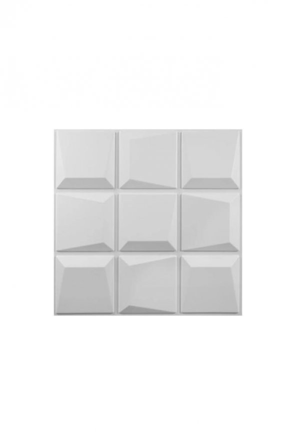 50x50cm 1 Adet Yıkanabilir 3D Yapışkanlı Beyaz Geometrik Desen Boyanabilir Duvar Paneli Kağıdı ABS