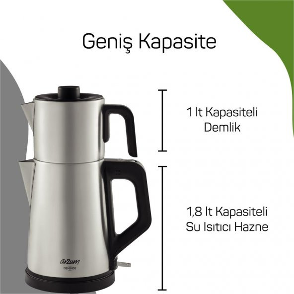 Arzum AR3129 Deminde Çay Makinesi - Inox - 3