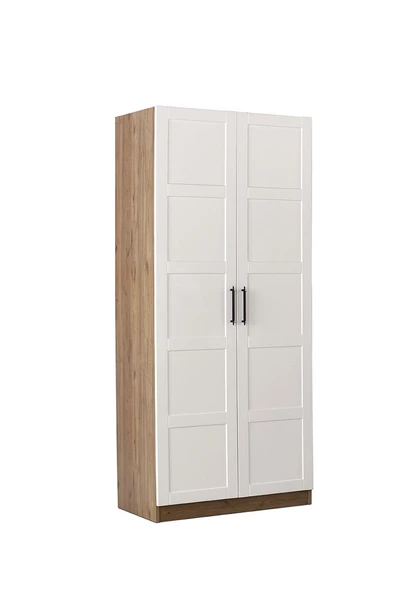 ÇAKIL MDF 2 Kapılı 2 Çekmeceli Gardrop Elbise Dolabı 80x53x216cm - 2