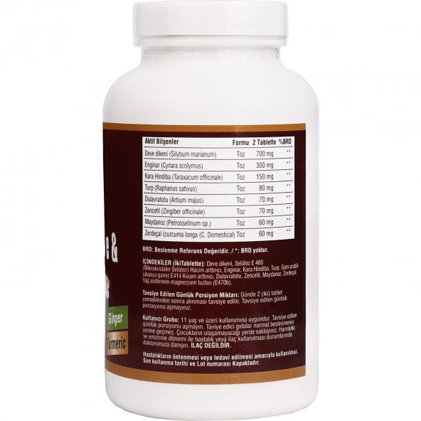 Ncs Deve Dikeni + Dulavratotu + Zerdeçal + Zencefil 180 Tablet - 2