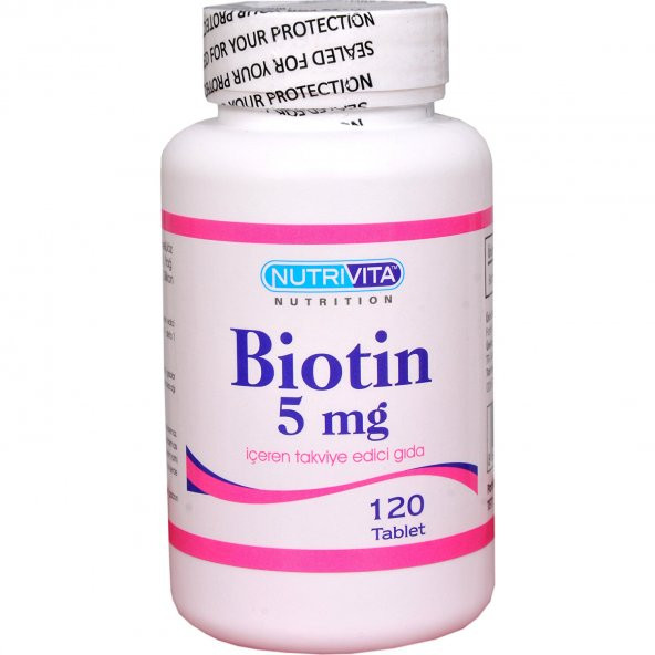 Nutrivita Nutrition Biotin 5 mg 120 Tablet ürün görseli
