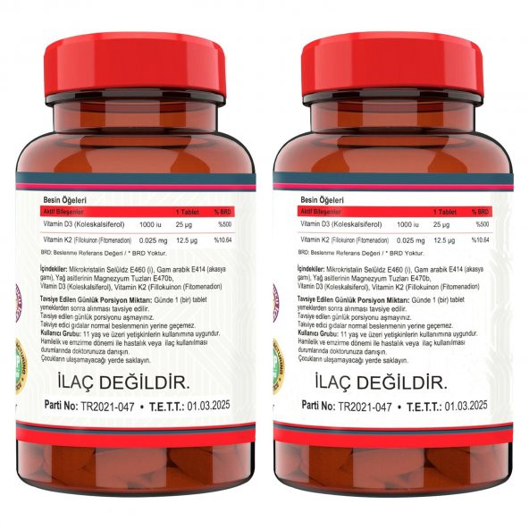 Nevfix Vitamin K2   Vitamin D3  ( 3kutu 120 Tablet ) - Resim 4