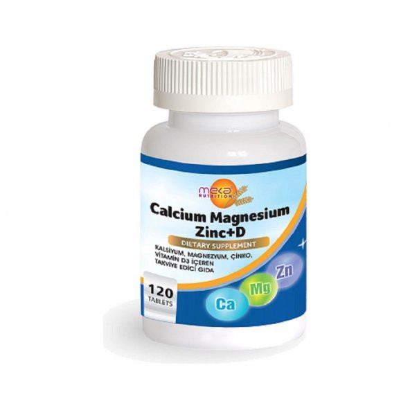 Meka Nutrition Kalsiyum Magnesyun Zinc Vitamin D 120 Tablet