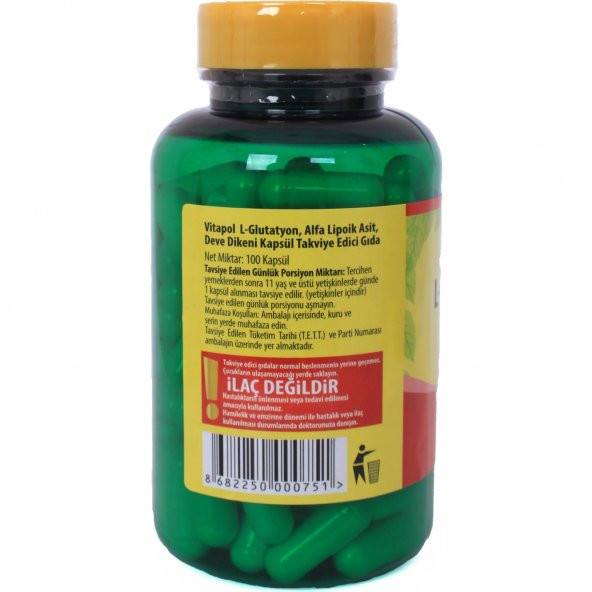 Vitapol L-Glutatyon 500 Mg+Alfa Lipoik Asit+Milk Thistle 100 Kapsül - 3