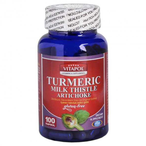 Vitapol Turmeric Milk Thistle Artichoke Gluten Free 100 Kapsül
