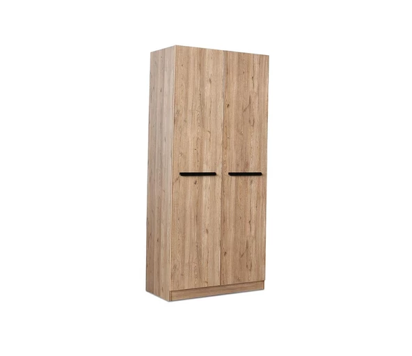 MERCAN MDF 2 Kapılı 2 Çekmeceli Gardrop Elbise Dolabı 80x53x216cm - 2