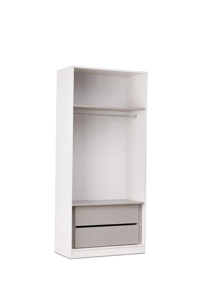 MERCAN MDF 2 Kapılı 2 Çekmeceli Gardrop Elbise Dolabı 80x53x216cm - 4