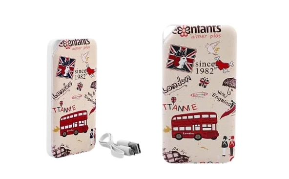 Cosmostech 10.000 Mah Powerbank Özel Resim England Temalı, Taşınabilir Güç Bankası