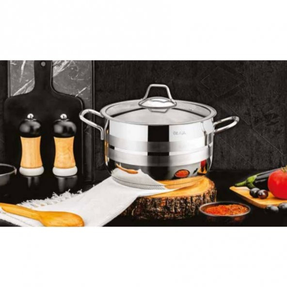 Özlife Ekin 40x26 Çelik Tekli Tencere Sade 31 Litre - 4026 - 1