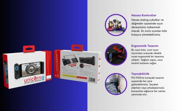 Cosmostech PG-9120 Kablosuz Mobil ve Tablet Oyun Kolu Gamepad Controller, Android Uyumlu - Resim 6