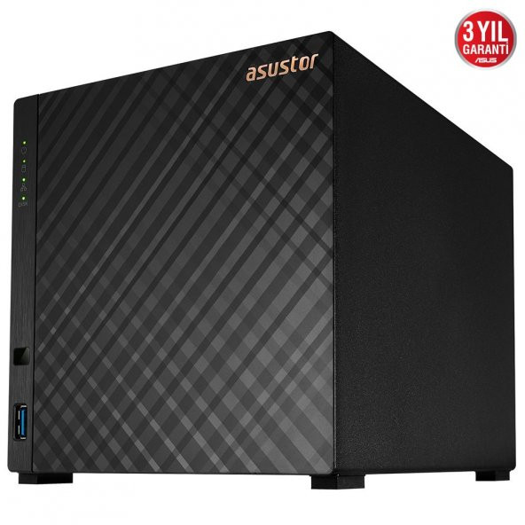 ASUSTOR AS1104T REALTEK RTD1296 4 YUVALI (4X22TB DESTEĞİ) 1GB DDR4 2.5GBE X1 USB 3.2 X2 - 2