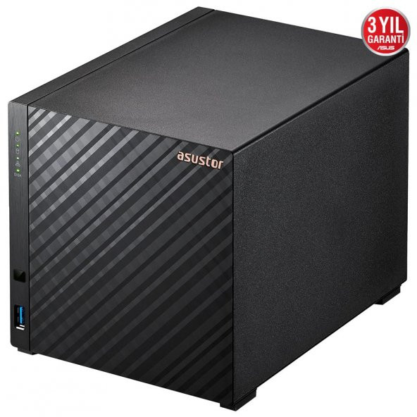 ASUSTOR AS1104T REALTEK RTD1296 4 YUVALI (4X22TB DESTEĞİ) 1GB DDR4 2.5GBE X1 USB 3.2 X2 - 3
