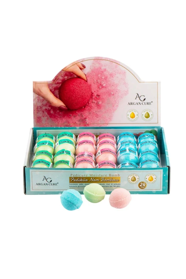 Argan Cure Krom Sehpalı Pedikür Leğeni Beyaz + Pedikür Nem Bombası 24'lü - 4