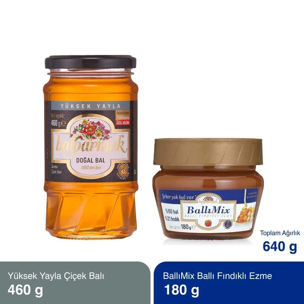 Balparmak Özel Kahvaltı Paketi (Yüksek Yayla Çiçek Balı 460 g ve Ballımix Fındıklı 180 g)