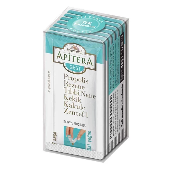 Apitera Gest 7 g x 7 Adet (Rezene, Propolis, Tıbbi Nane, Kekik, Kakule, Zencefil, Bal)