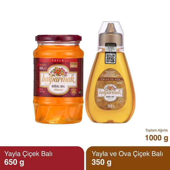 Balparmak 2li Fırsat Paketi 1 kg (650 g Yayla Balı ve 350 g Çıtkapak Yayla ve Ova Balı)