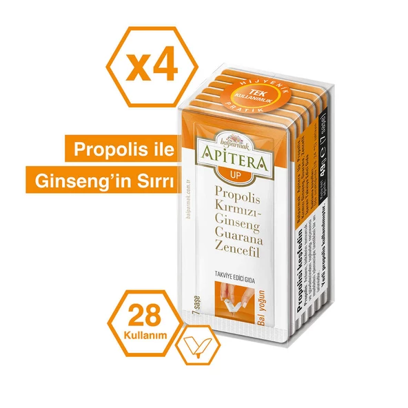 Apitera Up 7 g x 28 Adet (Propolis, Bal, Kırmızı Ginseng, Guarana)