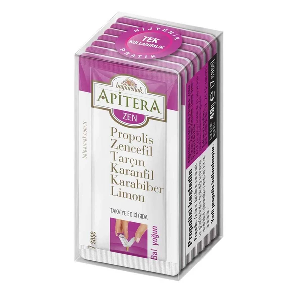 Apitera Zen 7 g x 7 Adet (Zencefil, Propolis, Tarçın, Karanfil, Karabiber, Limon, Bal)