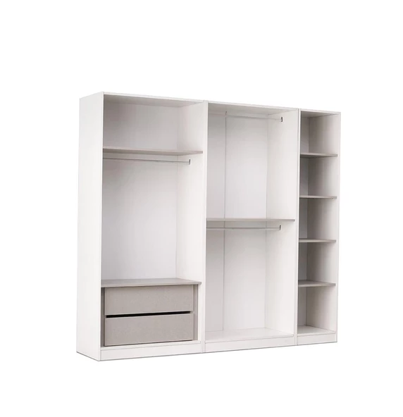 ÇAKIL MDF 5 Kapılı 2 Çekmeceli Gardrop Elbise Dolabı 200x53x216cm - 4