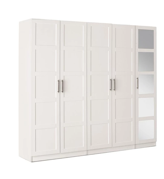 ÇAKIL MDF 5 Kapılı 2 Çekmeceli Gardrop Elbise Dolabı 200x53x216cm - 2