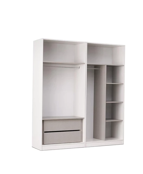 MERCAN MDF 4 Kapılı 2 Çekmeceli Gardrop Elbise Dolabı 160x53x216cm - 3