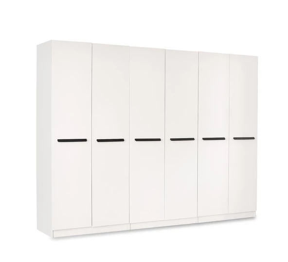 MERCAN MDF 6 Kapılı 2 Çekmeceli Gardrop Elbise Dolabı 240x53x216cm - 2