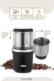 Sinbo scm 2982  ÇİFT HAZNELİ Kahve ve baharat Öğütücü - 2