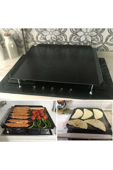 Atababa Ocak Üstü Ekmek Yufka Gözleme Sacı 50 x 50 cm Kare saç ürün görseli 1