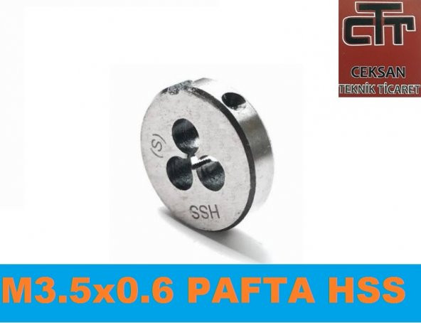 M3.5 Diş Pafta Hss-Metrik M3.5 Diş Çekme Paftası