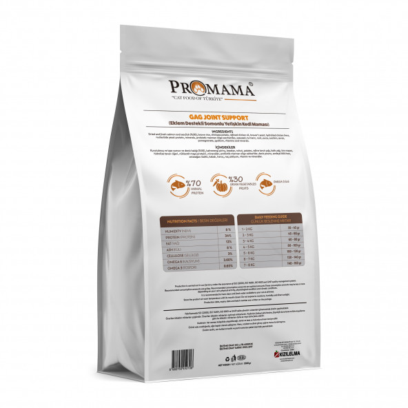 Promama Balıklı GAG Eklem Destekli Yetişkin Kısır Kedi Maması 1,5 KG - 452708 - Resim 2
