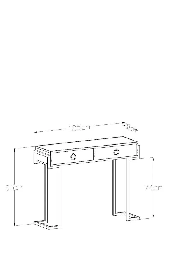 Givayo Mobilya Adriana Dresuar Beyaz Altın Ayak Bant - 4