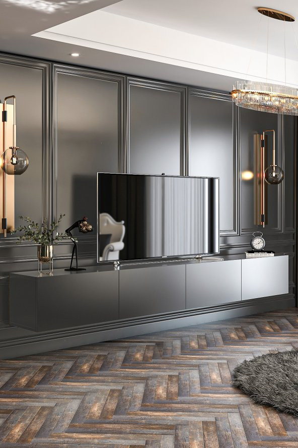 Givayo Mobilya Milan Tv Ünitesi Duvara Monte - Ayaklı Kullanım 240 Cm