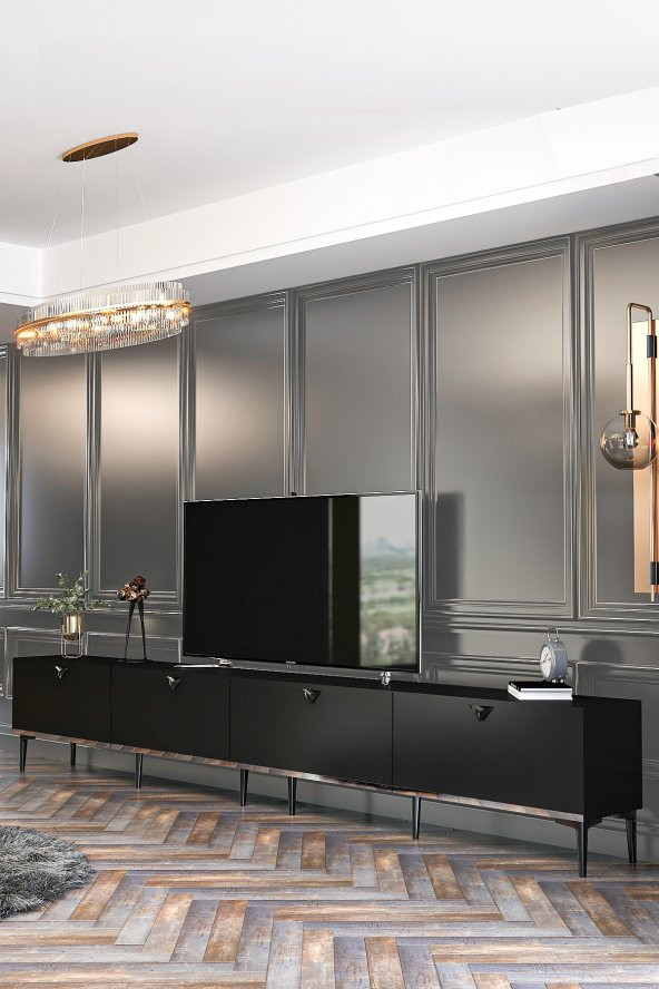 Givayo Mobilya Mety Tv Ünitesi 300 Cm Gümüş Siyah - 2