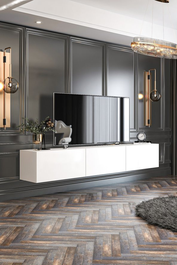 Givayo Mobilya Bodrum Tv Ünitesi Duvara Monte - Ayaklı Kullanım 180 Cm