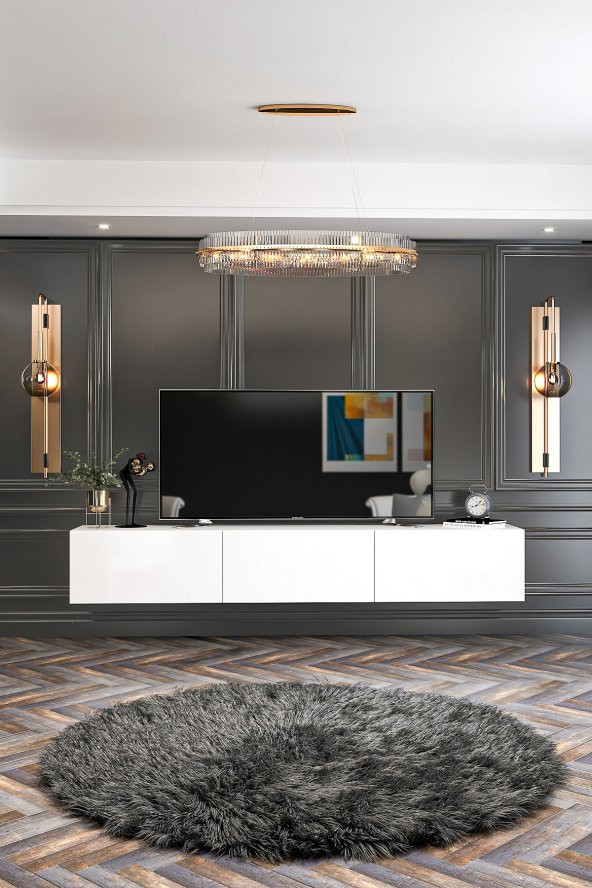 Givayo Mobilya Bodrum Tv Ünitesi Duvara Monte - Ayaklı Kullanım 180 Cm - 2