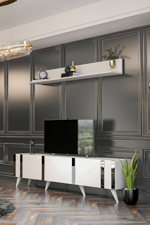 Givayo Mobilya Neva Tv Ünitesi 180cm Beyaz-gümüş - 2