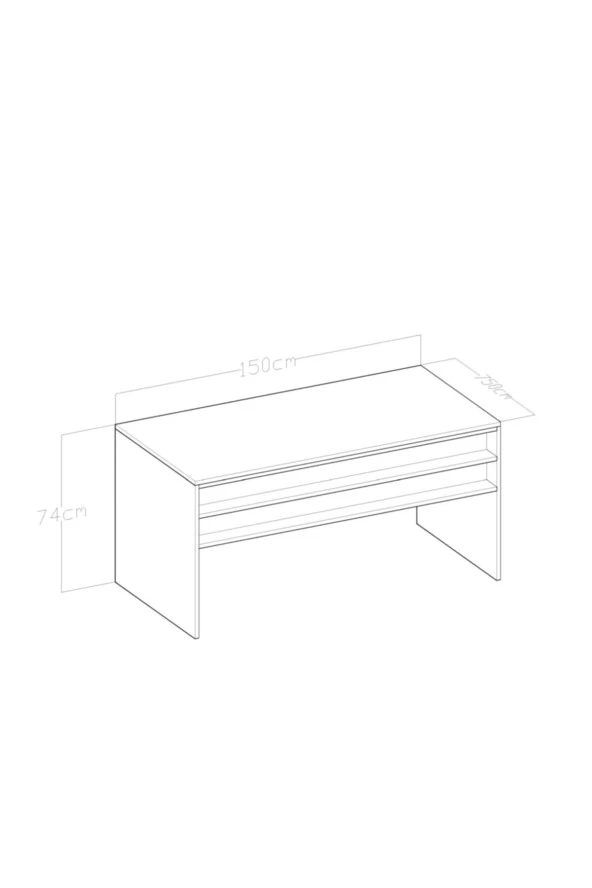 Givayo Mobilya Antrasit Çırağan Orion Ofis Çalışma Masası - 3