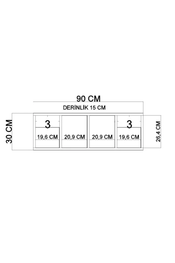 Givayo Mobilya Moe Duvar Rafı Ceviz - 3