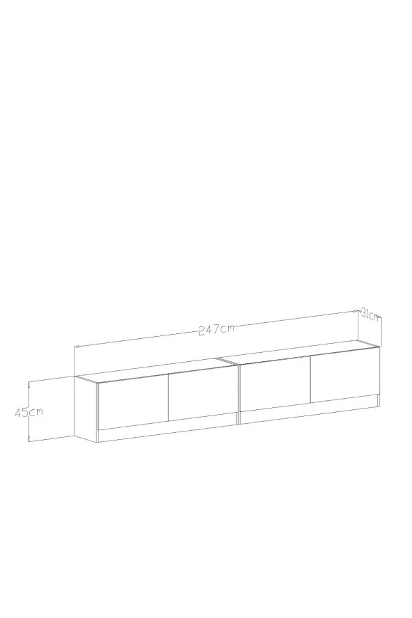 Givayo Mobilya Lake Tv Ünitesi Antrasit - 4