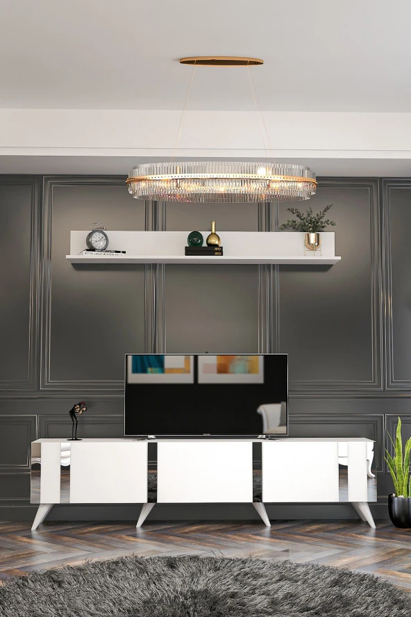 Givayo Mobilya Neva Tv Ünitesi 180cm Beyaz-gümüş - 3