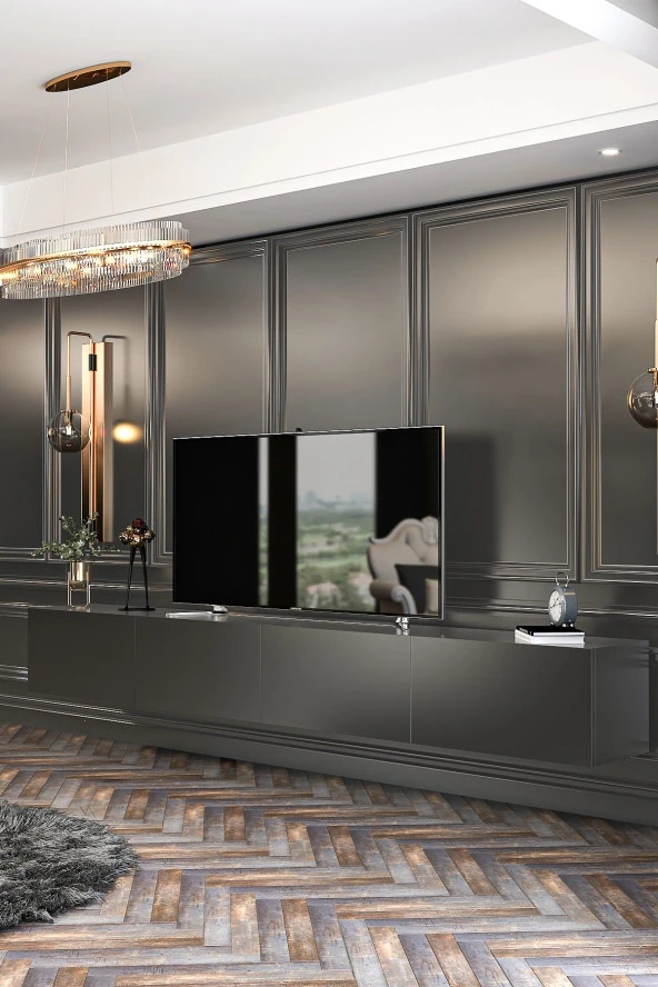 Givayo Mobilya Milan Tv Ünitesi Duvara Monte - Ayaklı Kullanım 240 Cm - 3