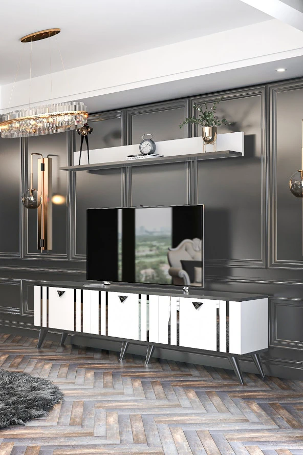 Givayo Mobilya Aldo Tv Ünitesi Beyaz - Antrasit - 3