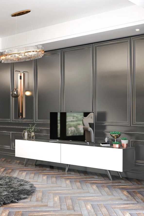 Givayo Mobilya Apenda Tv Ünitesi Antrasit Beyaz 180 Cm - 3