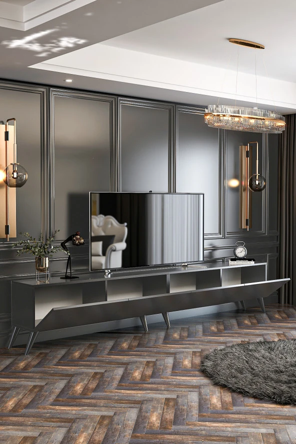 Givayo Mobilya Milan Tv Ünitesi Duvara Monte - Ayaklı Kullanım 240 Cm - 4