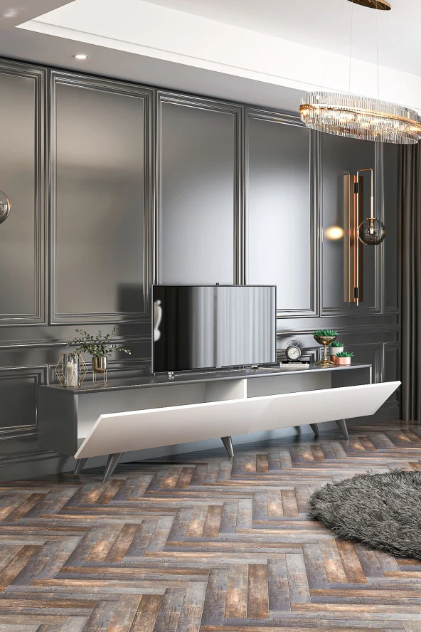 Givayo Mobilya Apenda Tv Ünitesi Antrasit Beyaz 180 Cm - 4