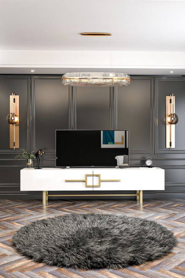 Givayo Mobilya Ashiva Tv Ünitesi 180 Cm Beyaz Altın - 2