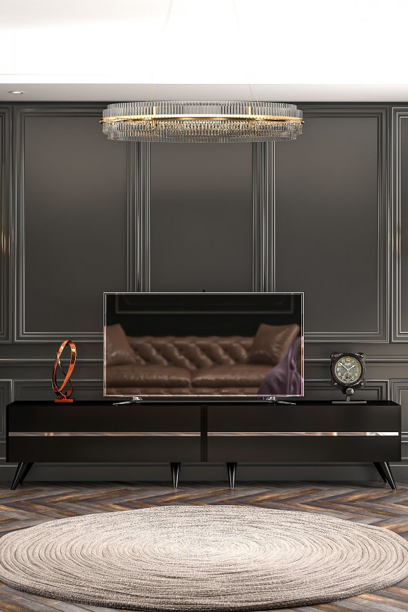 Givayo Mobilya Dakota Tv Ünitesi 207 Cm Siyah Gümüş - 2