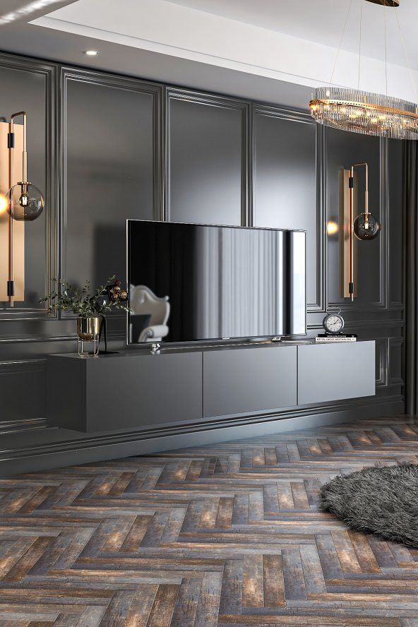 Givayo Mobilya Bodrum Tv Ünitesi Duvara Monte - Ayaklı Kullanım 180 Cm