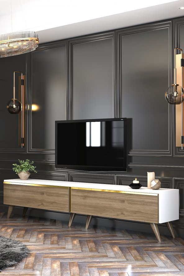 Givayo Mobilya Arges Tv Ünitesi Beyaz Ceviz 200 Cm - 2